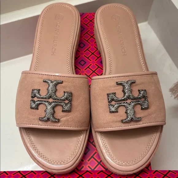 Tory Burch Eleanor Crystal slide blush color size 8 - Picture 2 of 9